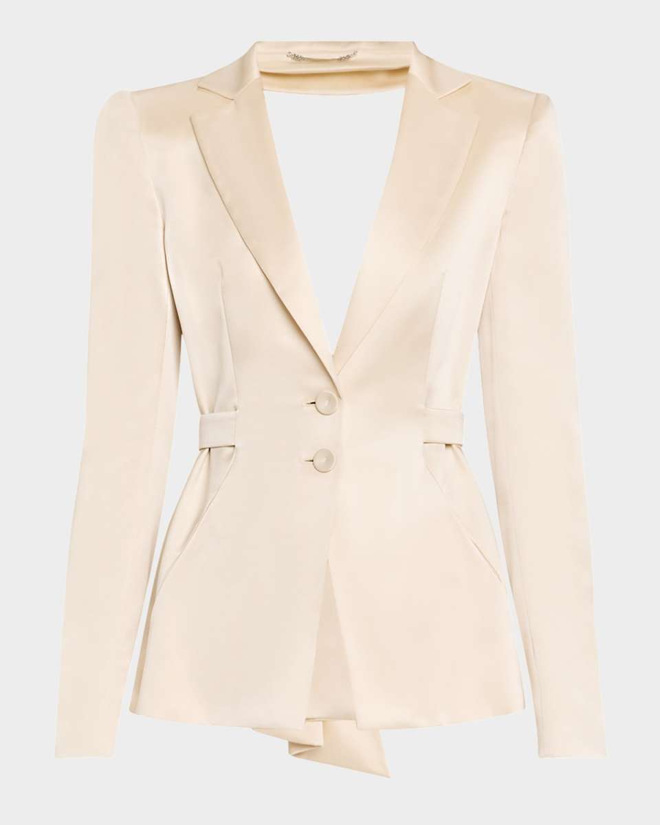 Draped Cutout Single-Breasted Jacket